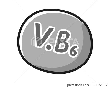 Image illustration of vitamin B6 (black and white) Image illustration of vitamin B6 (black and white) 89672307