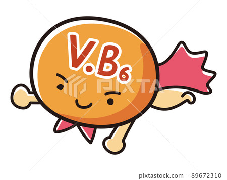 Vitamin B6 hero character illustration Vitamin B6 hero character illustration 89672310