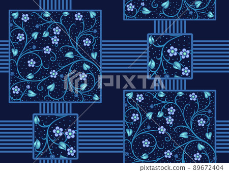 A lot of different fantasy flowers. Millefleurs trendy floral design. A lot of different fantasy flowers. Millefleurs trendy floral design. 89672404