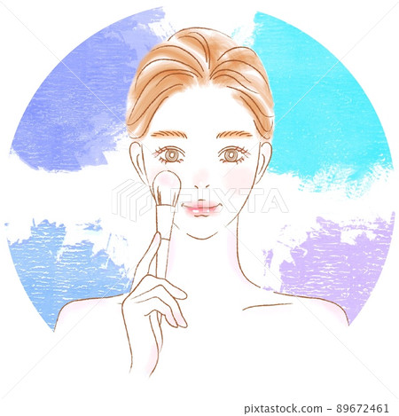 化妝和多彩背景的女性 化妝和多彩背景的女性 89672461