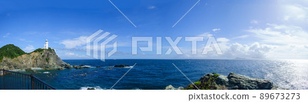Panorama of Sadamisaki Lighthouse and Bungo Channel Panorama of Sadamisaki Lighthouse and Bungo Channel 89673273
