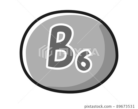 Image illustration of vitamin B6 (black and white) Image illustration of vitamin B6 (black and white) 89673531