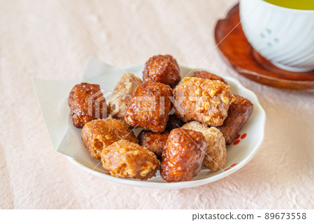 Karintō and green tea 89673558