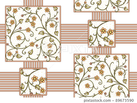 A lot of different fantasy flowers. Millefleurs trendy floral design. 89673590