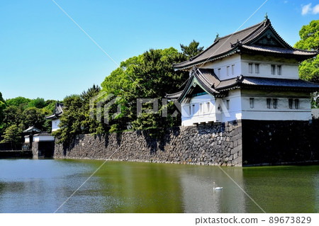 皇居櫻田龍門和桔梗門 89673829