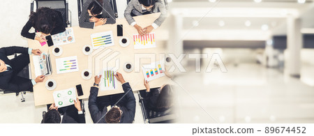 Business people group meeting shot from top view broaden view 89674452