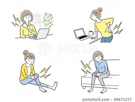 Vector illustration material: body ache, person set Vector illustration material: body ache, person set 89675257