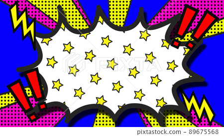 Pop background and speech bubble (exclamation mark Kaminari) Pop background and speech bubble (exclamation mark Kaminari) 89675568