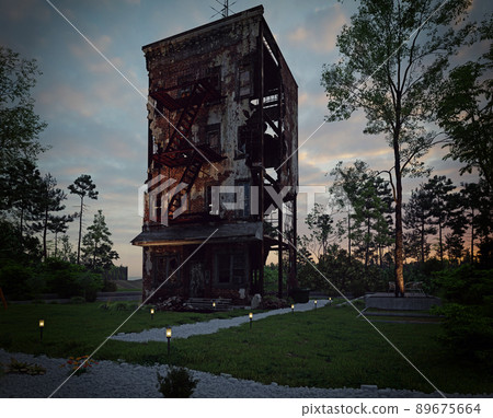 the horror spooky house frame 89675664