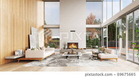 modern living interior. 89675665
