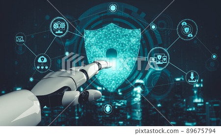 Future artificial intelligence and machine learning for AI droid robot or cyborg Future artificial intelligence and machine learning for AI droid robot or cyborg 89675794