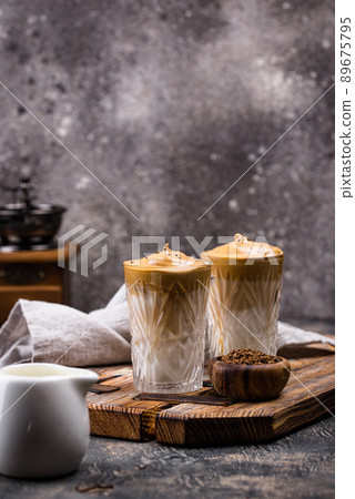 Dalgona whipped coffee with milk Dalgona whipped coffee with milk 89675795