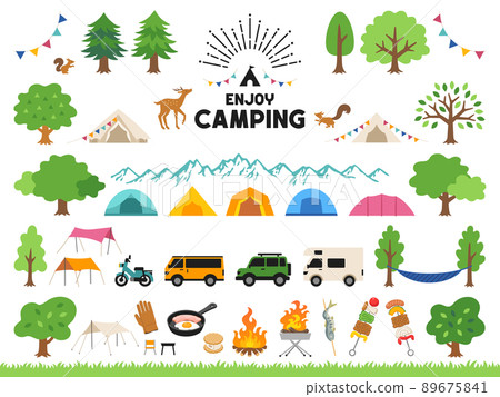 Camping illustration set Camping illustration set 89675841