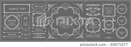 Fashionable frame. Design template. Gorgeous forehead set Fashionable frame. Design template. Gorgeous forehead set 89675877