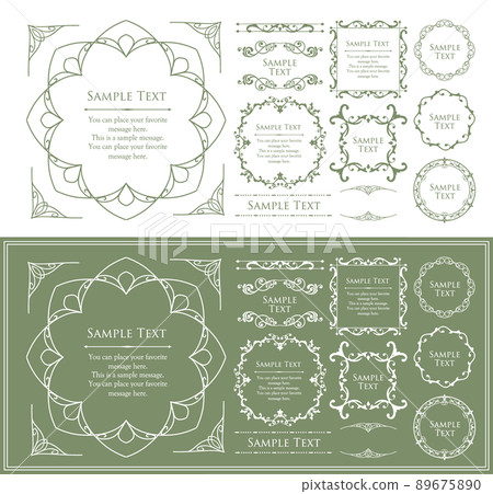 Fashionable frame. Design template. Gorgeous forehead set Fashionable frame. Design template. Gorgeous forehead set 89675890