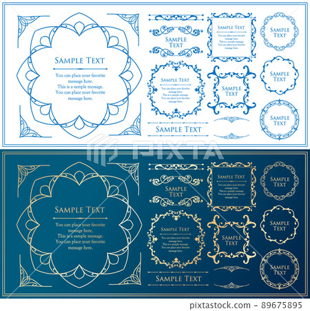 Fashionable frame. Design template. Gorgeous forehead set Fashionable frame. Design template. Gorgeous forehead set 89675895