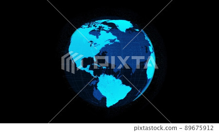 3D Digital orbital earth in cyberspace showing concept of network technology 89675912
