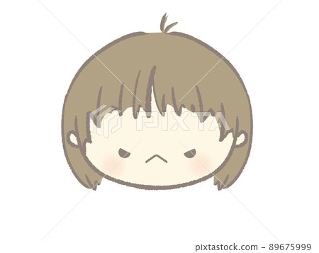 Illustration of an angry face girl Illustration of an angry face girl 89675999