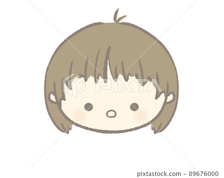 Girl illustration with a little surprised face Girl illustration with a little surprised face 89676000