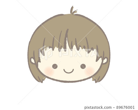 Girl illustration with a smiley face Girl illustration with a smiley face 89676001