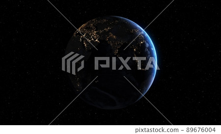 Planet earth with realistic geography surface and orbital 3D cloud atmosphere Planet earth with realistic geography surface and orbital 3D cloud atmosphere 89676004
