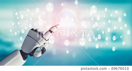 Future artificial intelligence and machine learning for AI droid robot or cyborg 89676018