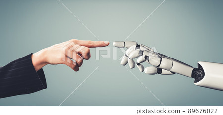 Future artificial intelligence and machine learning for AI droid robot or cyborg 89676022