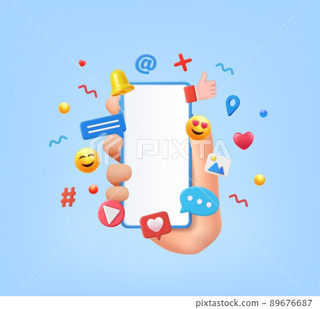 3D Online Social media 89676687