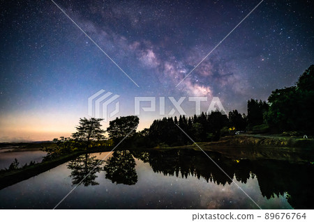 《新潟縣》銀河與星峠梯田 《新潟縣》銀河與星峠梯田 89676764