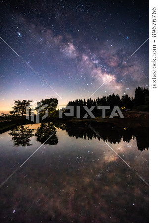 《Niigata Prefecture》 Milky Way and Hoshitoge Rice Terraces 89676766