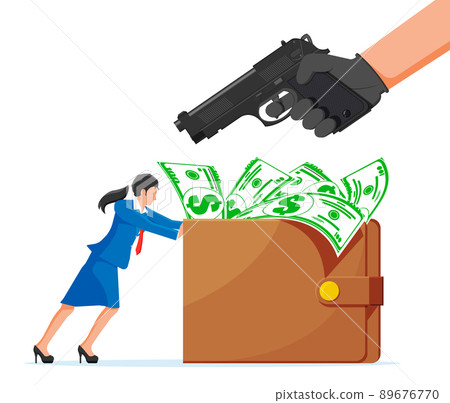 Bandit with Gun and Woman with Wallet Bandit with Gun and Woman with Wallet 89676770