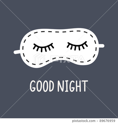 Good Night Abstract Background with Funny Sleeping Mask. Vector Illustration Good Night Abstract Background with Funny Sleeping Mask. Vector Illustration 89676959