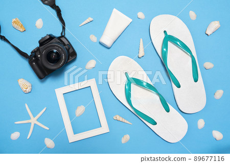 Summer image Seashell sunglasses Starfish flip-flops 89677116