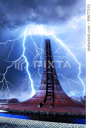 Lightning over the Centennial Memorial Tower Lightning over the Centennial Memorial Tower 89677315