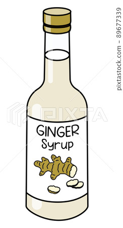 Doodle cartoon style ginger syrup in a bottle. Sweet sugar breakfast pancake topping or cocktail ingredient. For card, stickers, posters, bar menu or cook book recipe Doodle cartoon style ginger syrup in a bottle. Sweet sugar breakfast pancake topping or cocktail ingredient. For card, stickers, posters, bar menu or cook book recipe 89677339