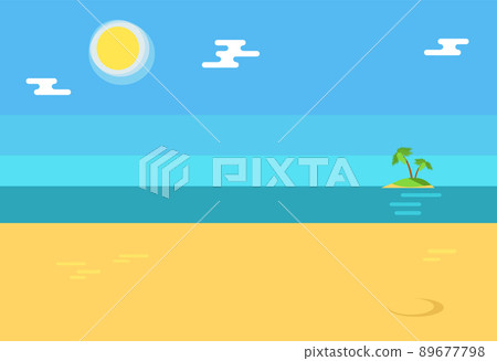 Summertime Background with Seashore, Island Palms Summertime Background with Seashore, Island Palms 89677798