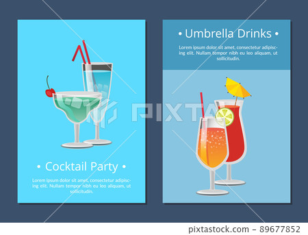Umbrella Drinks Cocktail Party Invitation Poster 89677852