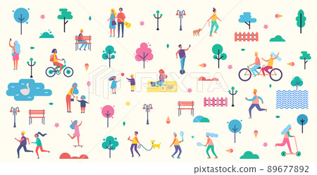 People Park Icons Collection Vector Illustration 89677892