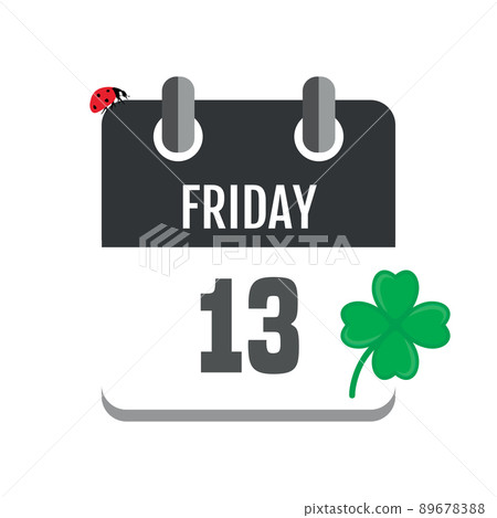 friday the 13th in calendar with ladybug and clover leaf 89678388