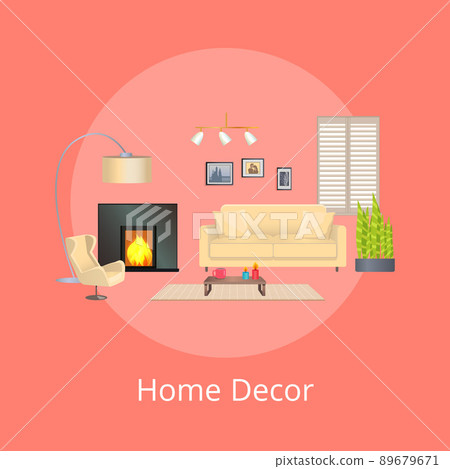 Home Decor, Comfortable Flat, Vector Illustration 89679671