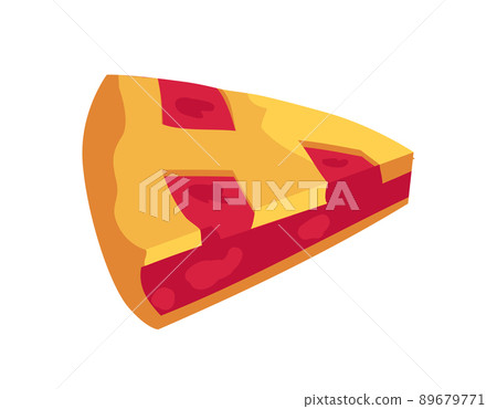 Sweet Fruit Pie Piece Isolated on White Backdrop 89679771