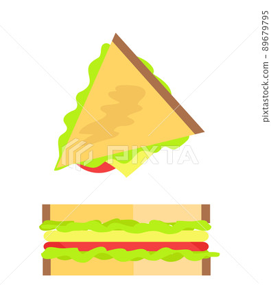 Sandwich Made of Bread Set Vector Illustration Sandwich Made of Bread Set Vector Illustration 89679795