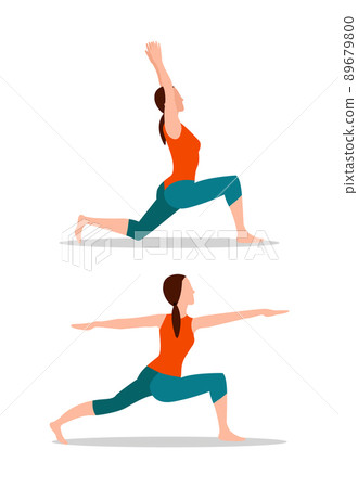 Crescent Lunges Mountain Up Vector Illustration Crescent Lunges Mountain Up Vector Illustration 89679800