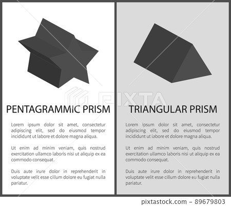 Pentagrammic and Triangular Prism Solid Figures 89679803