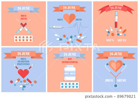 26 June International Drug Abuse Day Banners Set 26 June International Drug Abuse Day Banners Set 89679821