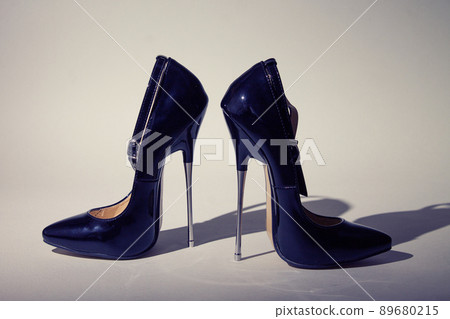 fetish black shine extreme high heels 89680215