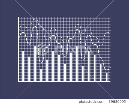 Statistical Bars and Dotted Curves on Coordinates 89680905