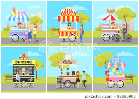 Popcorn and Ice Cream, Pizza and Coffee Carts 89680908