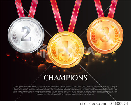 Champions Promo Poster with Medals for Winners Champions Promo Poster with Medals for Winners 89680974