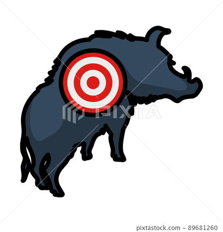 Icon Of Boar Silhouette With Target 89681260